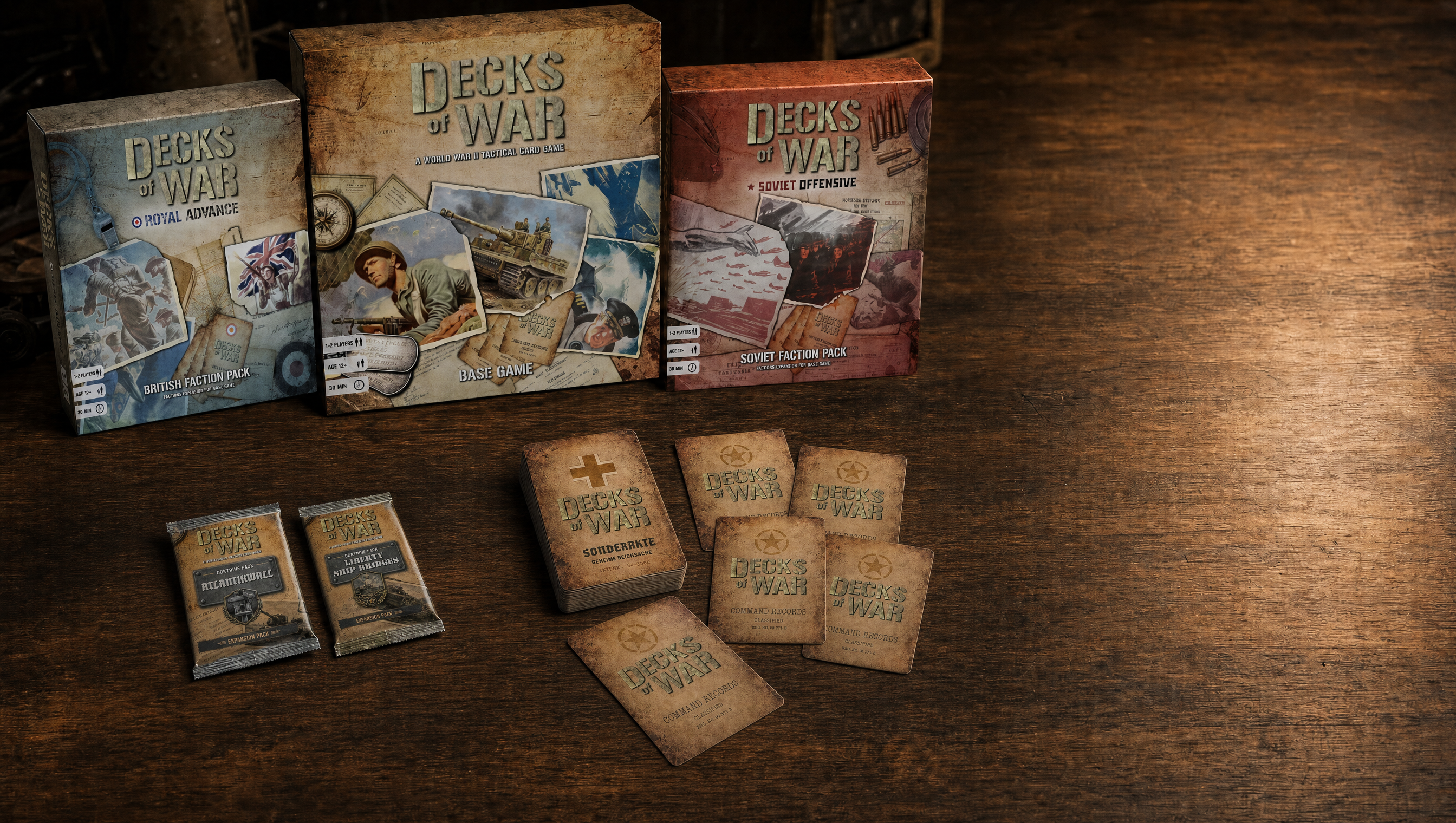 Decks of War game material